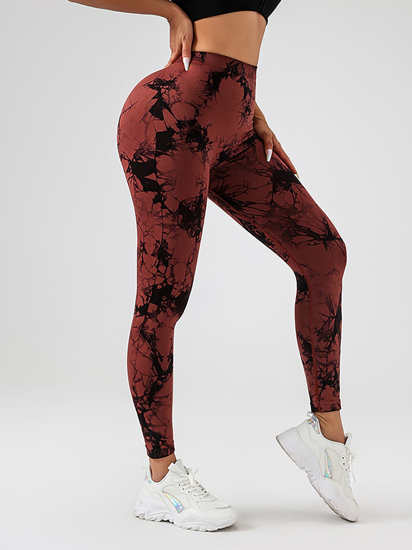3 Pack Women's Scrunch Workout Leggings - High Waisted Butt Lifting Tie-Dye Leggings