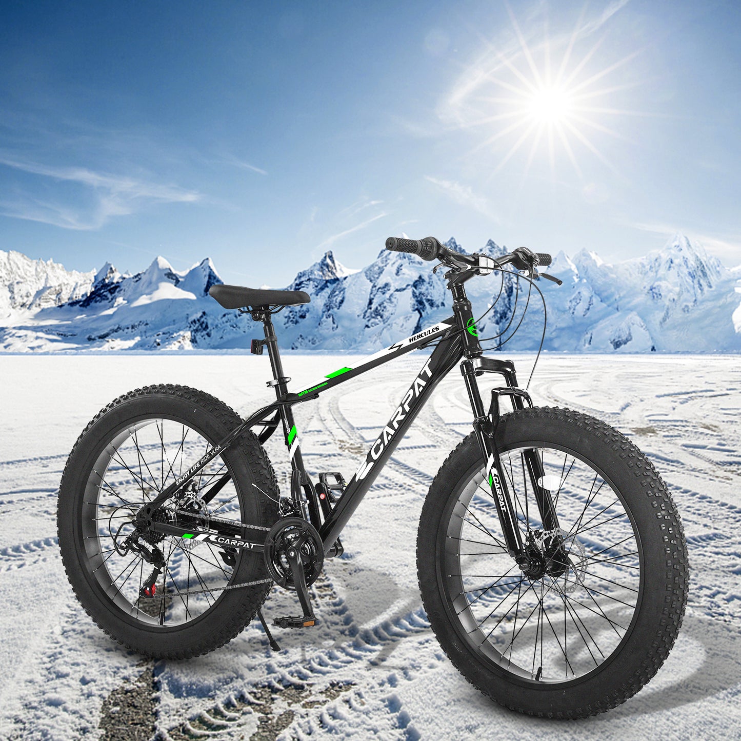 26" Fat Tire Mountain Bike - 21-Speed Shimano, Dual Disc