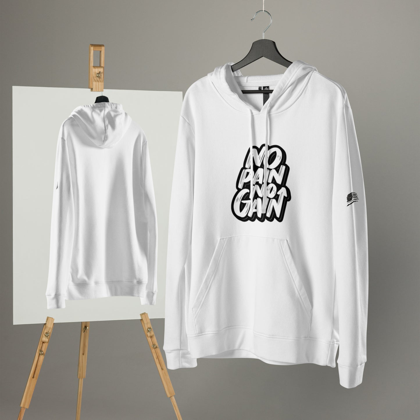 Men's Adidas Fleece Hoodie - No Pain No Gain for Comfort and Performance -