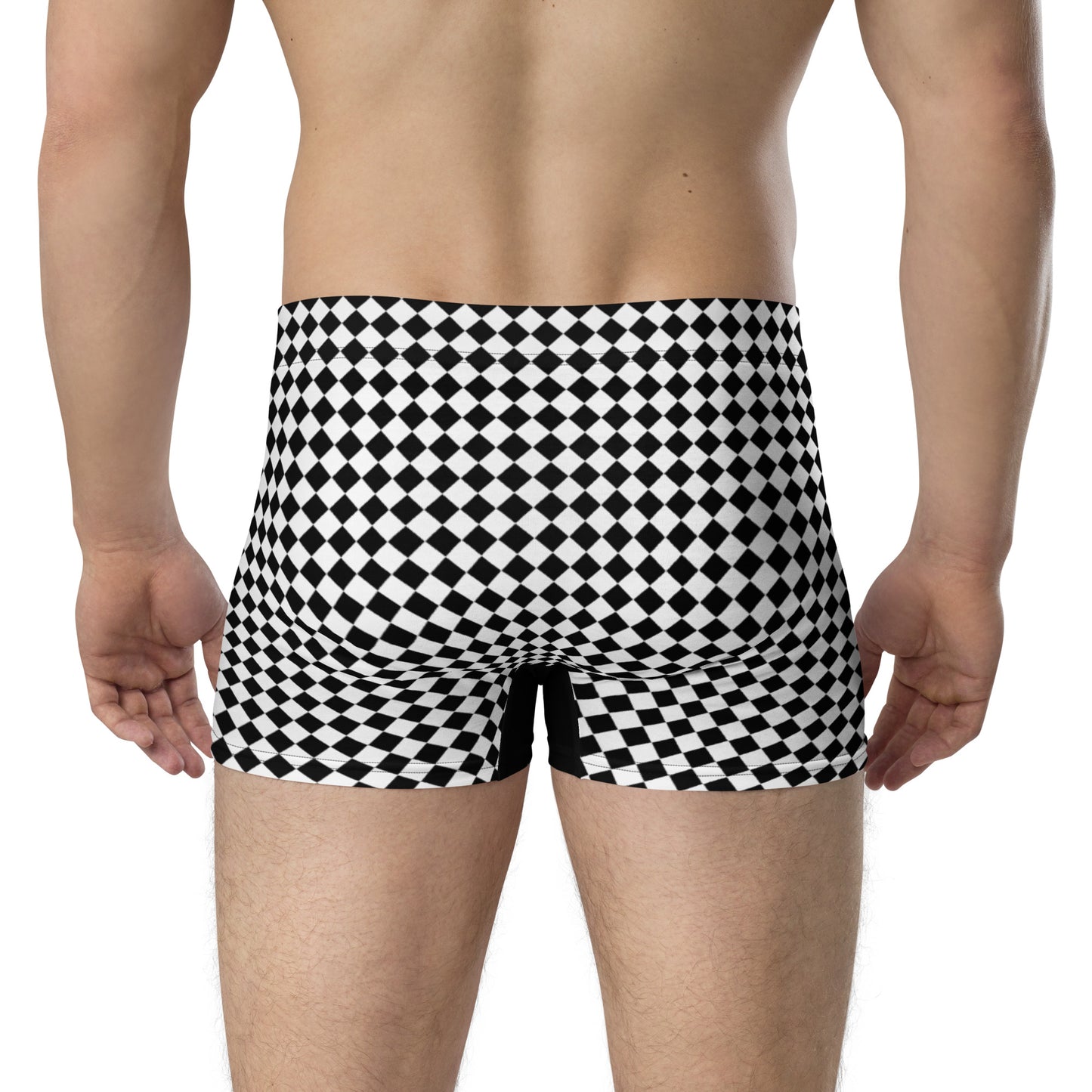 Men's Checkerboard Patterned Boxer Briefs - Comfortable Underwear