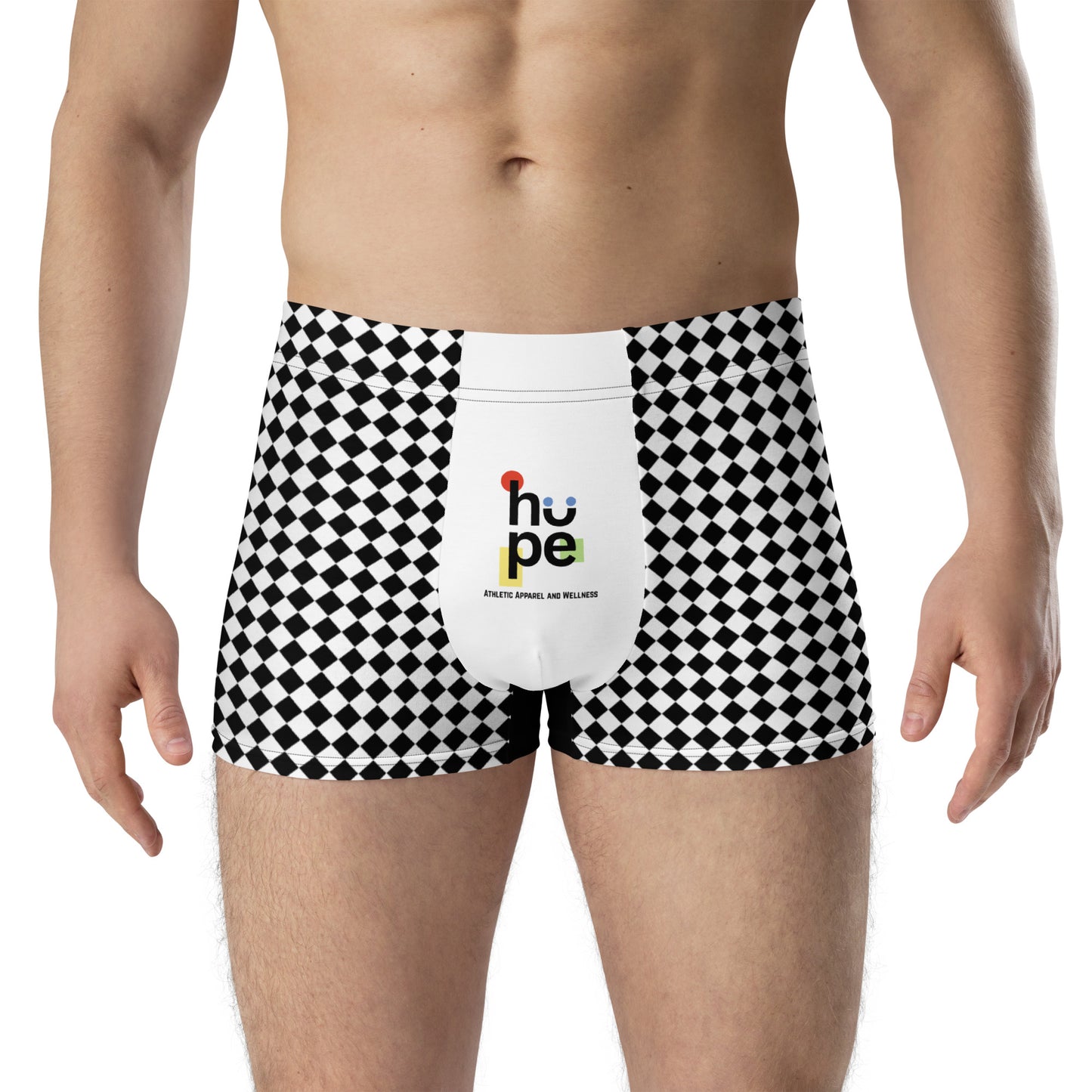 Men's Checkerboard Patterned Boxer Briefs - Comfortable Underwear