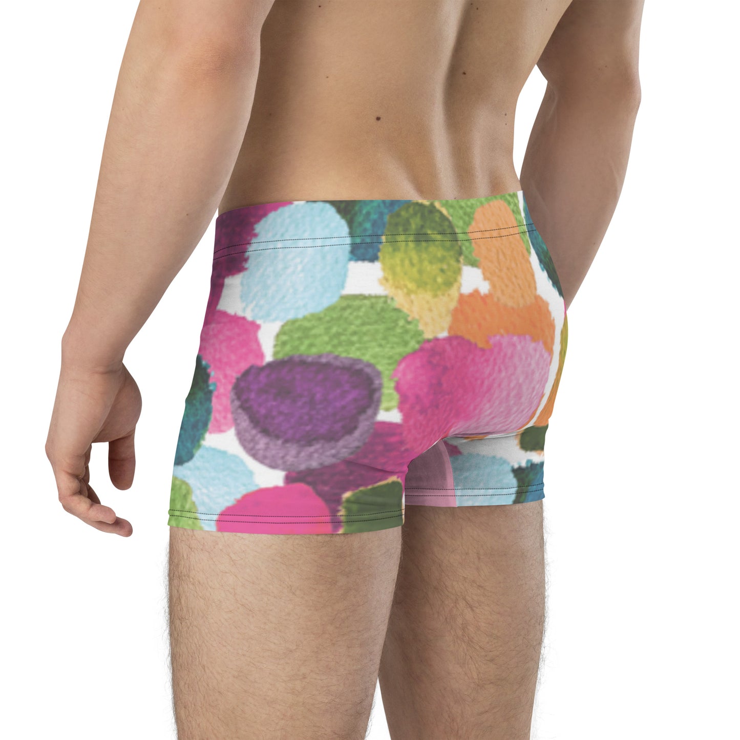 Men's Multi-Color Splash Boxer Briefs - Vibrant Performance Underwear