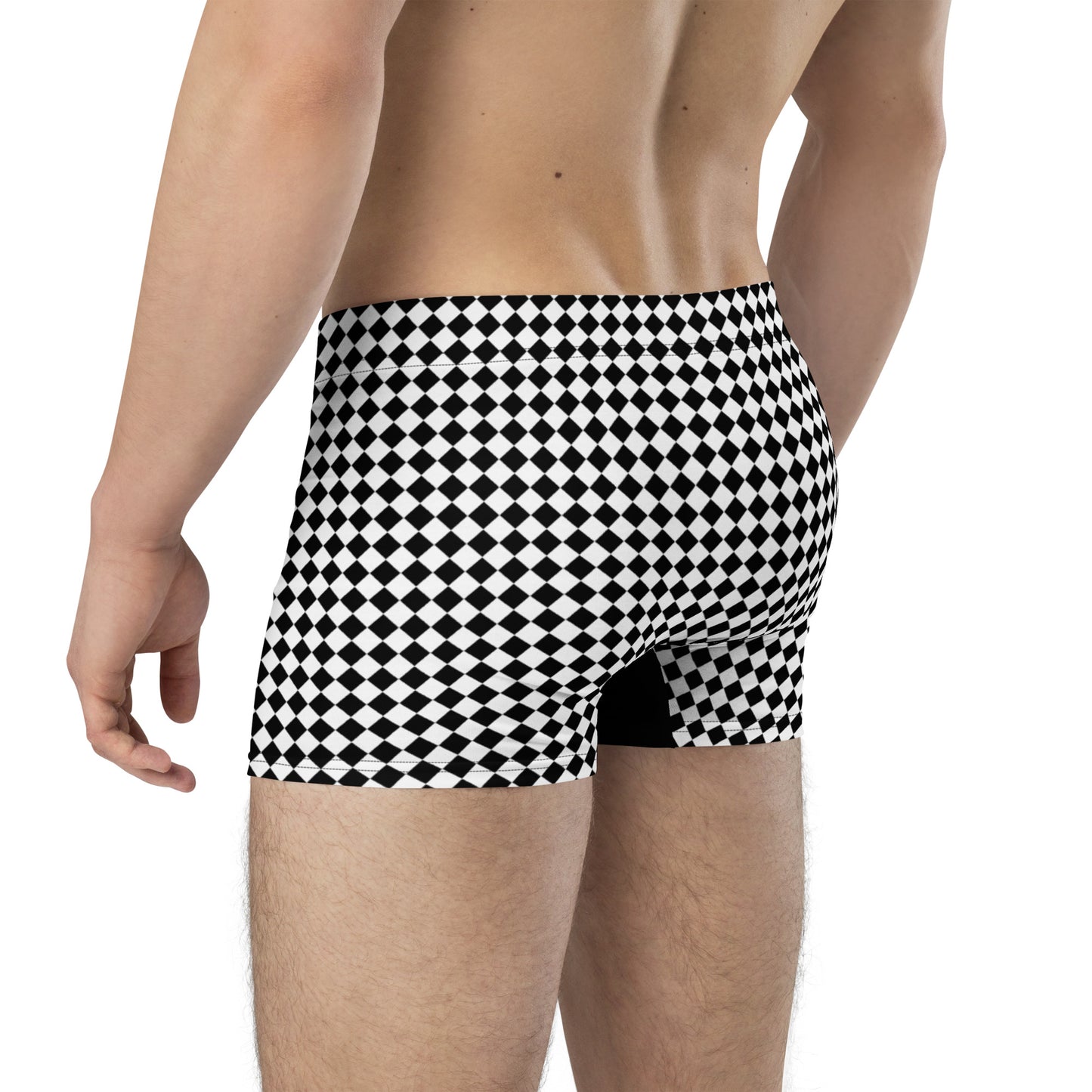 Men's Checkerboard Patterned Boxer Briefs - Comfortable Underwear