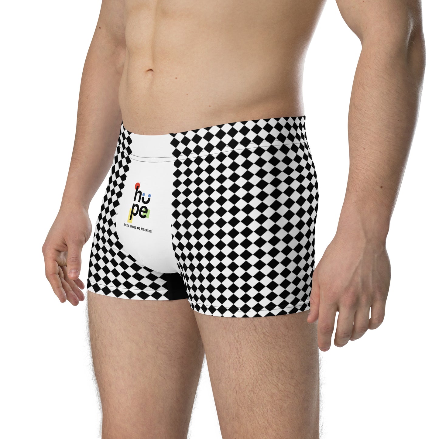 Men's Checkerboard Patterned Boxer Briefs - Comfortable Underwear
