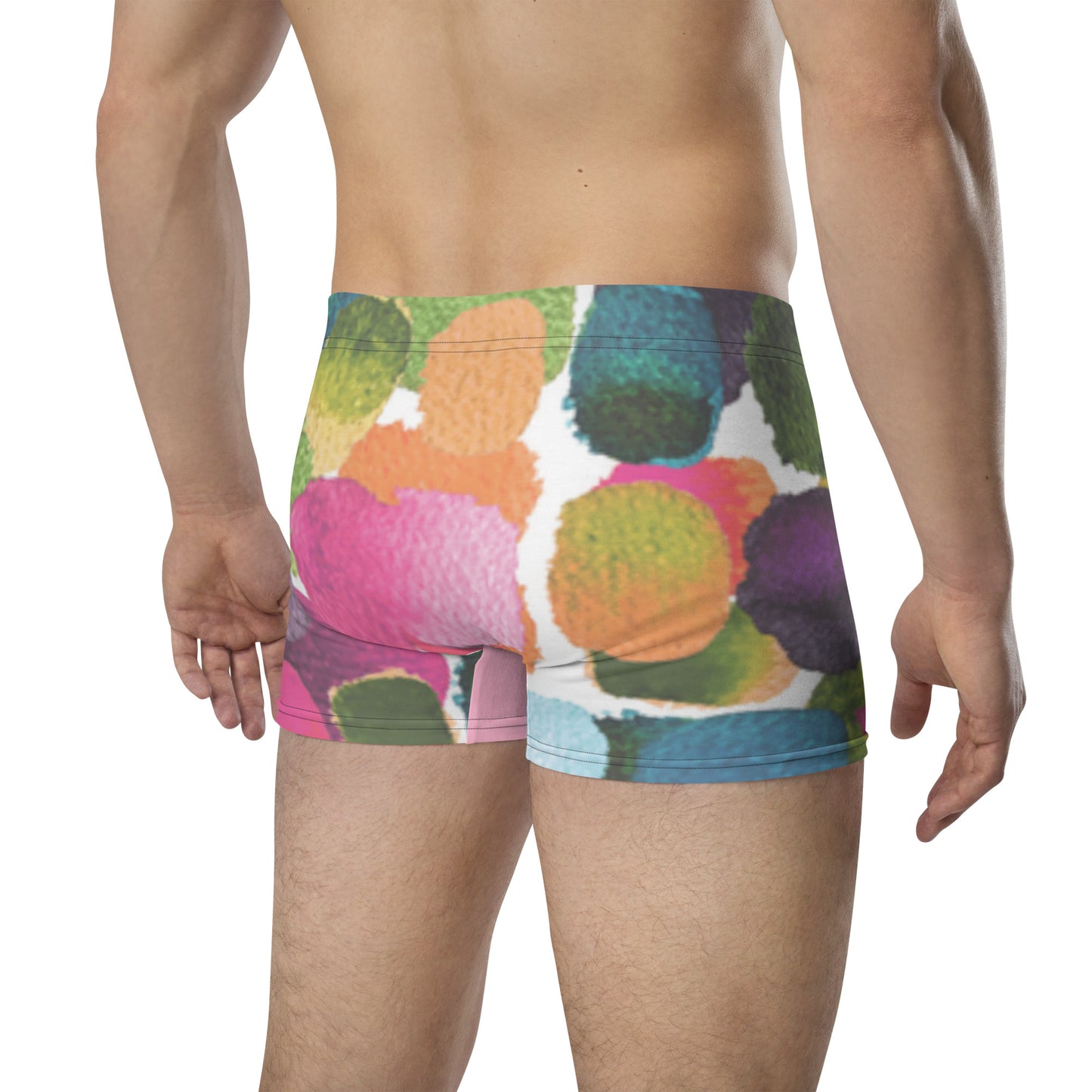 Men's Multi-Color Splash Boxer Briefs - Vibrant Performance Underwear