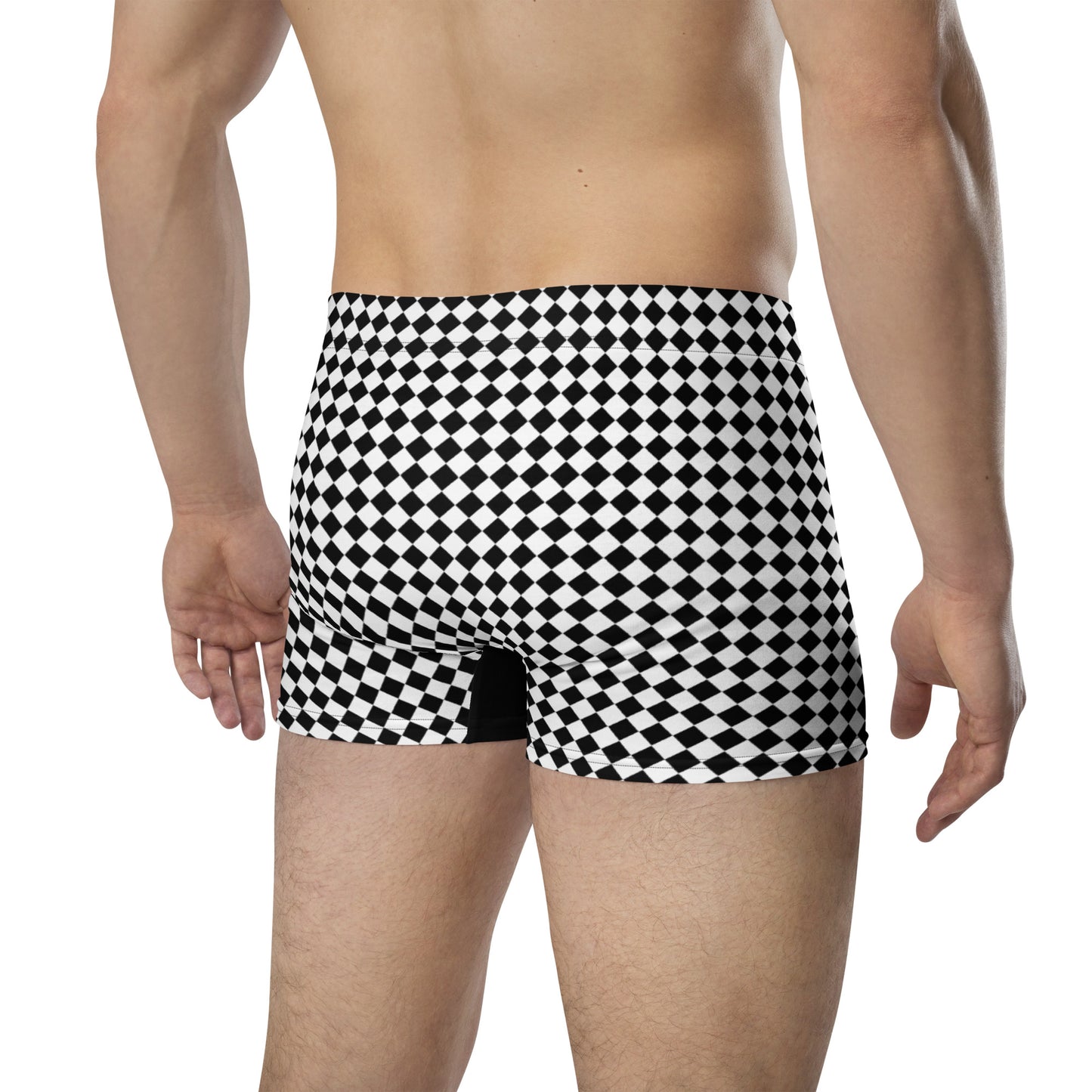Men's Checkerboard Patterned Boxer Briefs - Comfortable Underwear