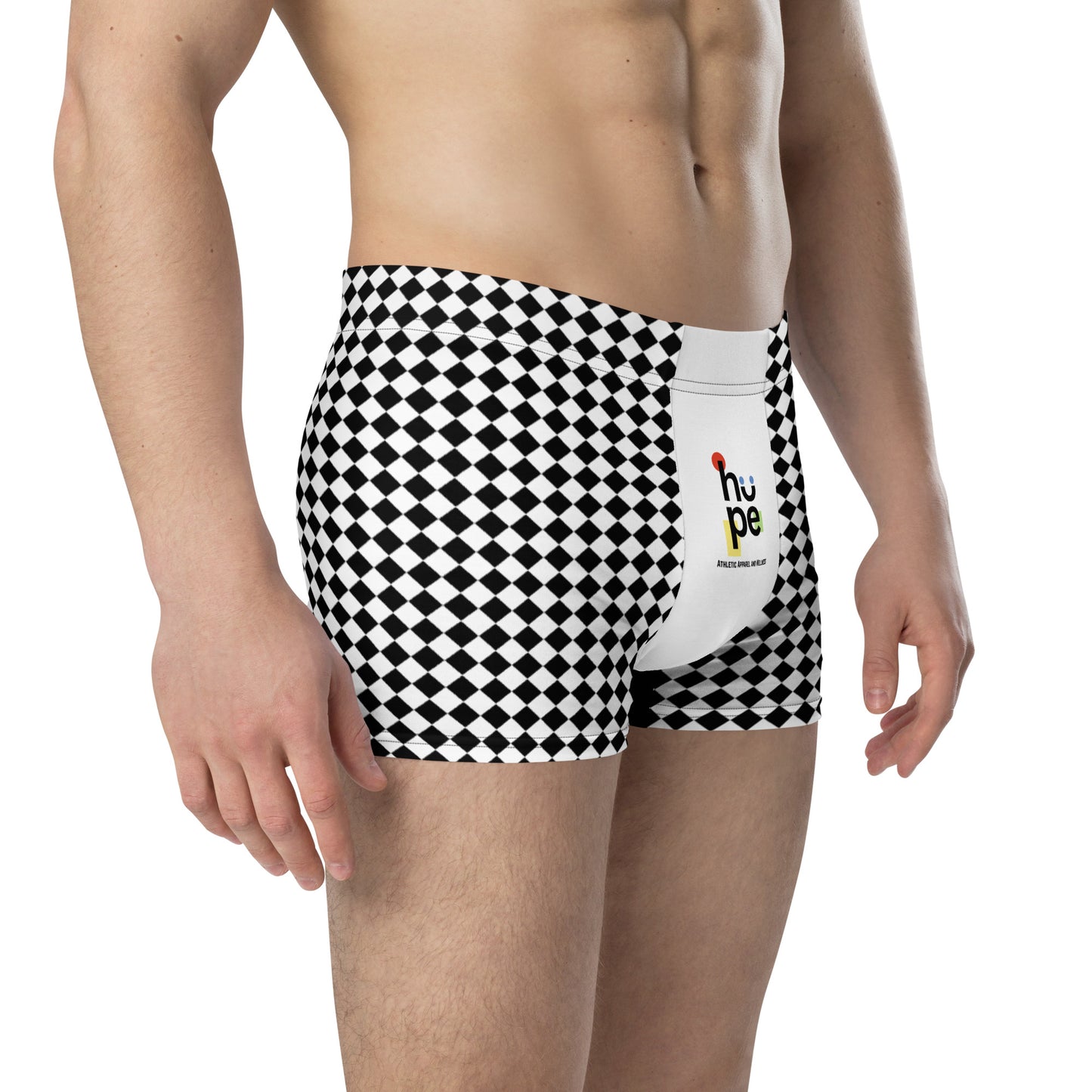 Men's Checkerboard Patterned Boxer Briefs - Comfortable Underwear