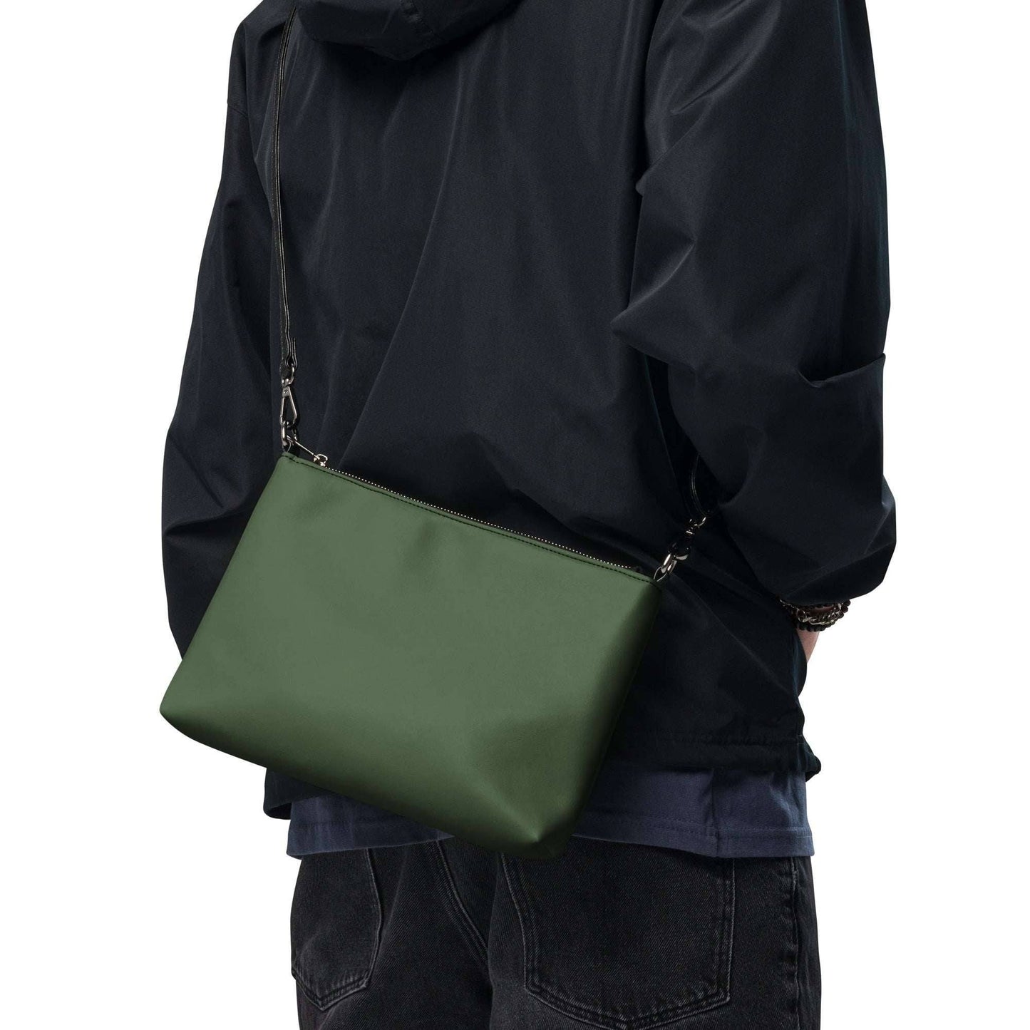 Men's Olive Green Crossbody Bag for Everyday Use -