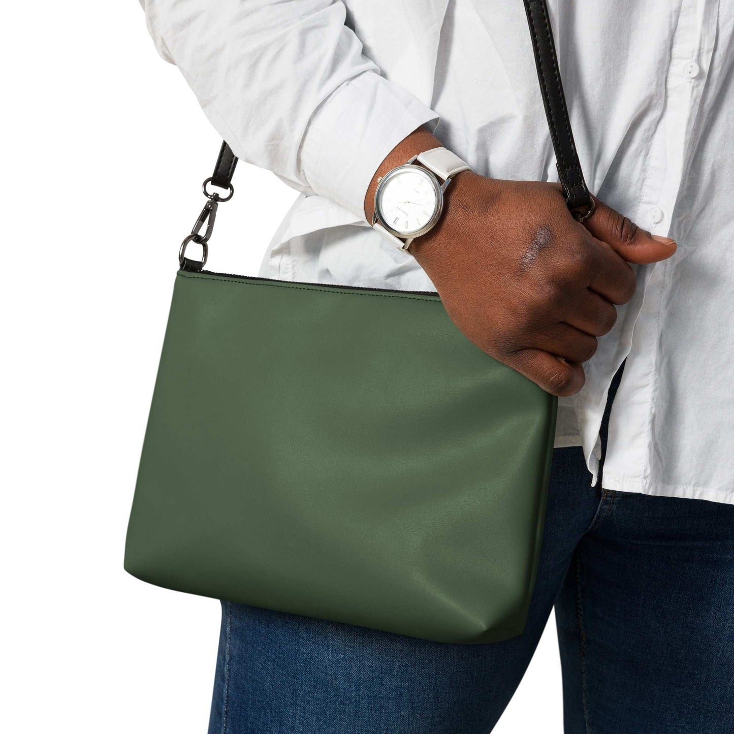Men's Olive Green Crossbody Bag for Everyday Use -