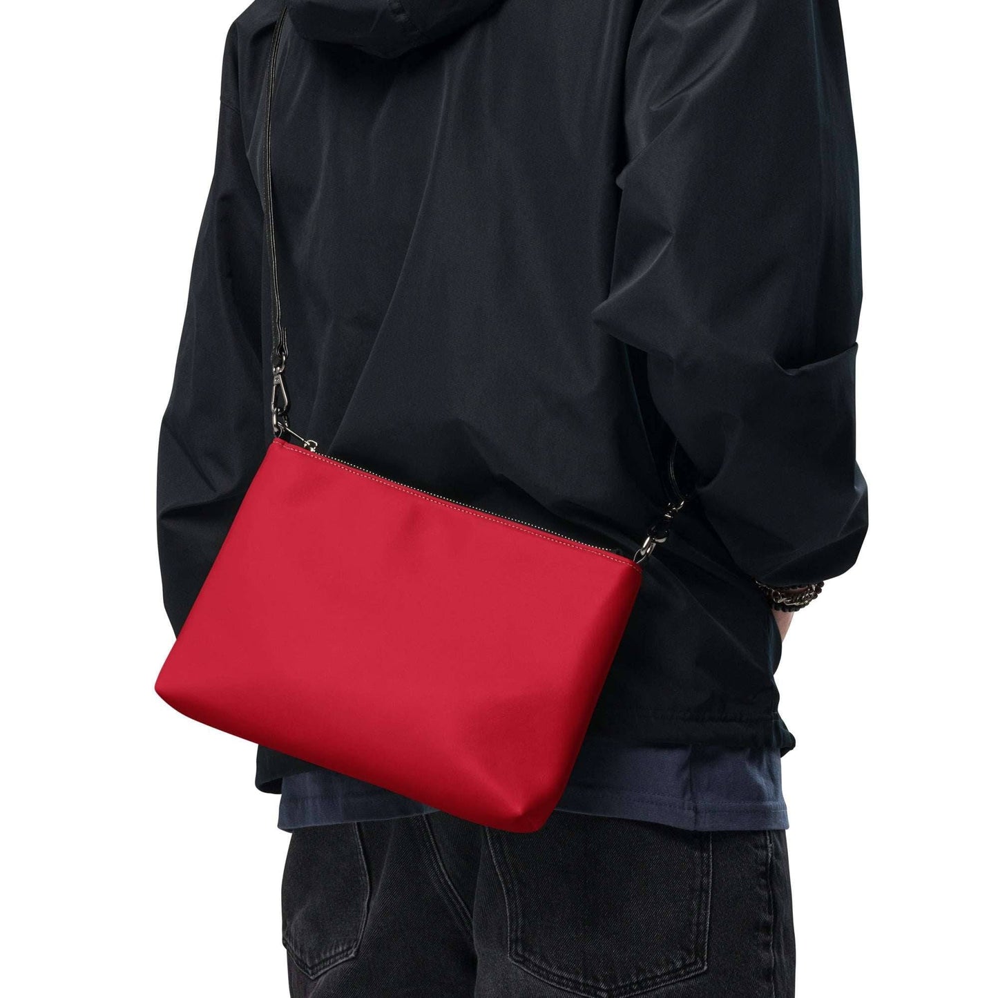 Men's Red Crossbody Bag - Stylish Fire Travel Accessory -