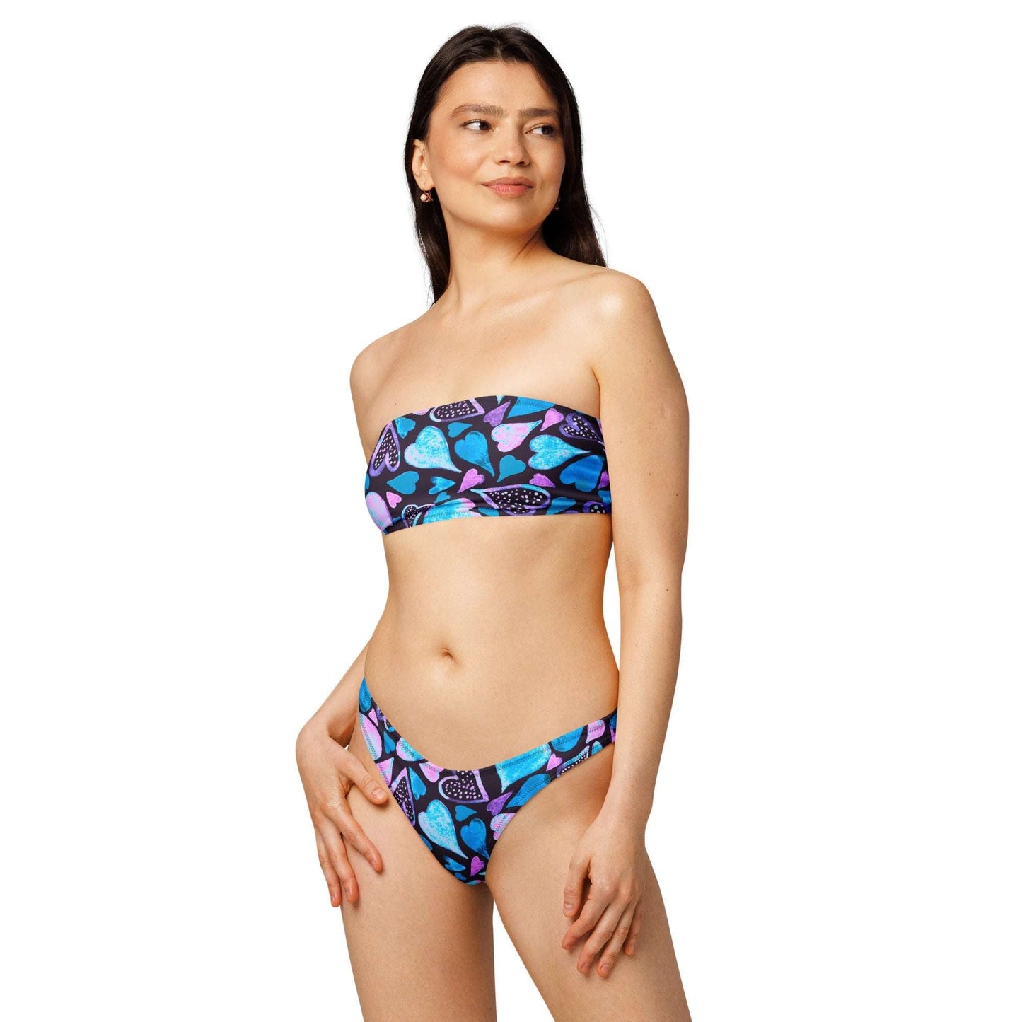 Women's Recycled Bikini - Heart Bandeau Style -