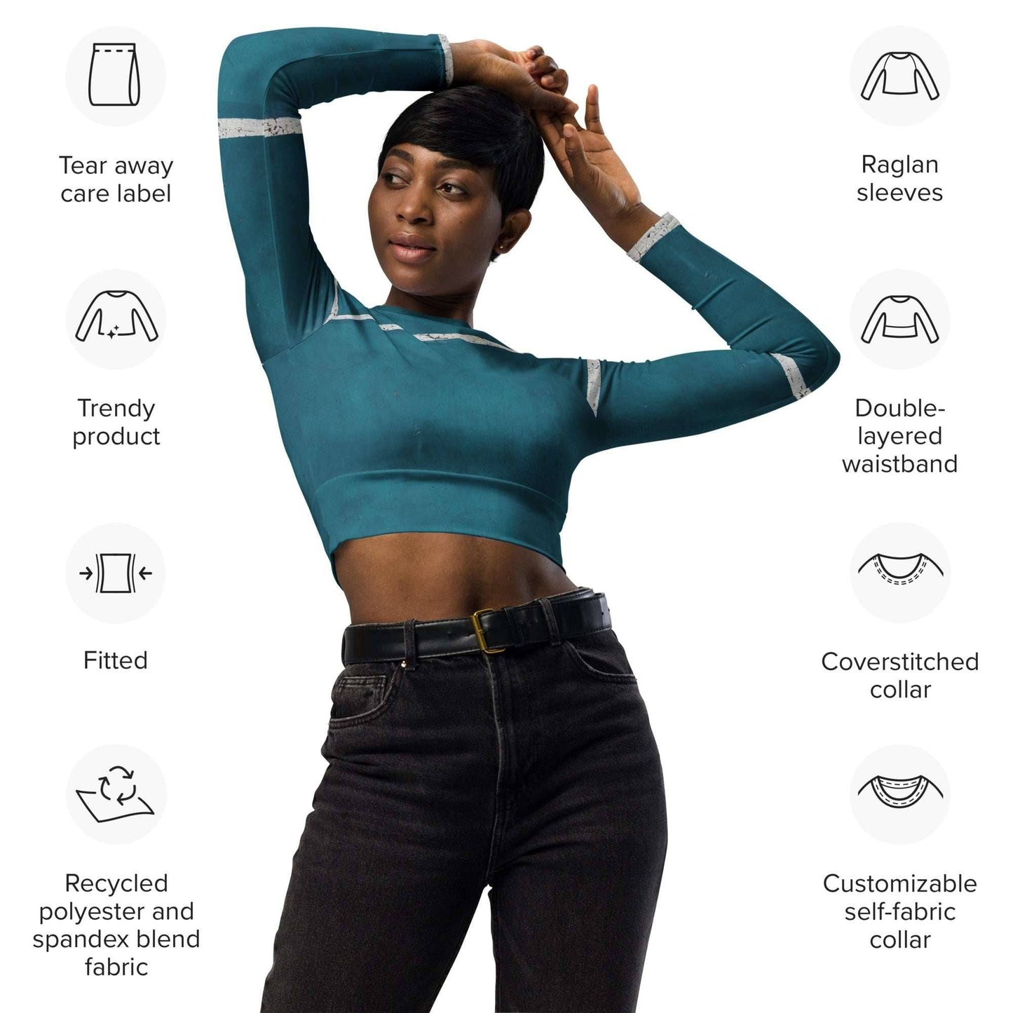 Women Eco-Friendly Crop Top - Viva Recycled Long-Sleeve Fashion Essential -