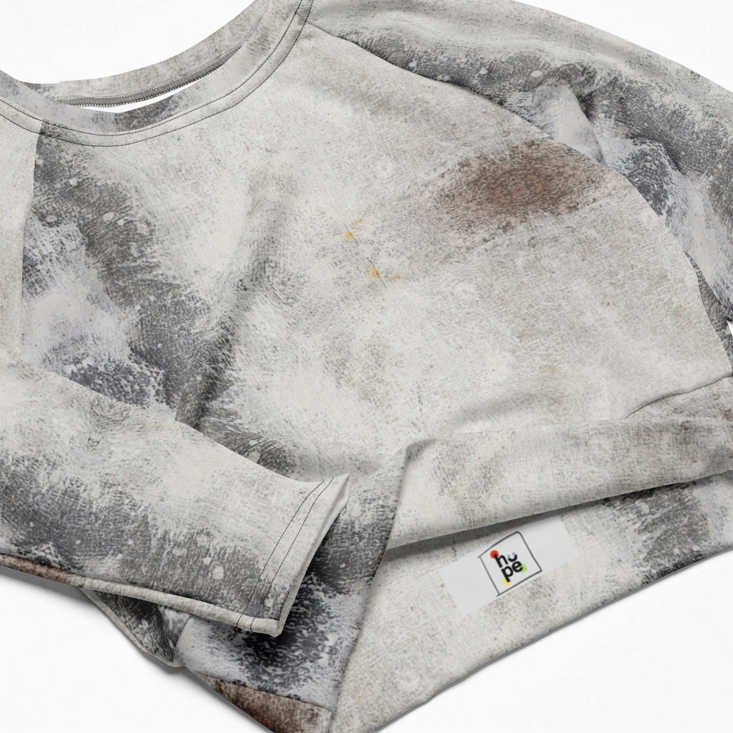 Women's Recycled Crop Top - Long Sleeve in Dirty White -