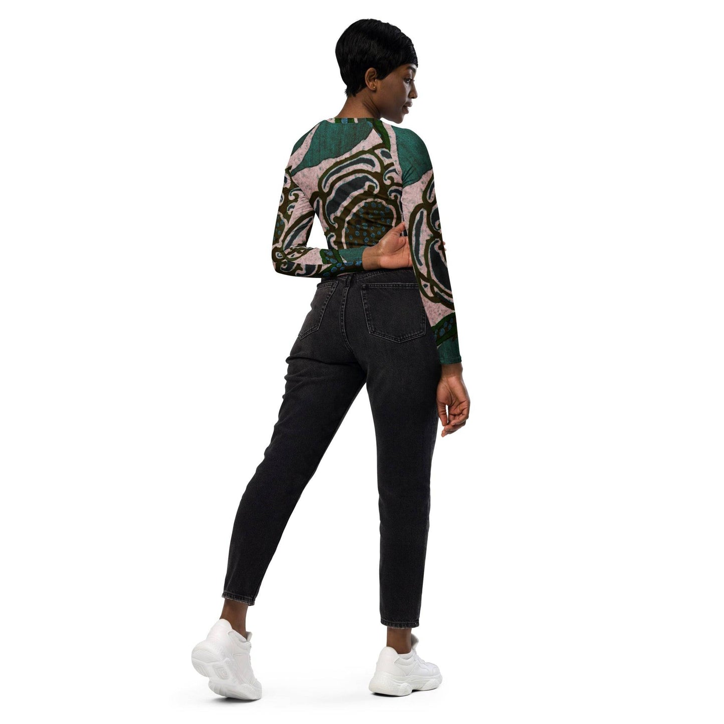 Women's Recycled Crop Top - Sustainable Long-Sleeve Fashion Statement -