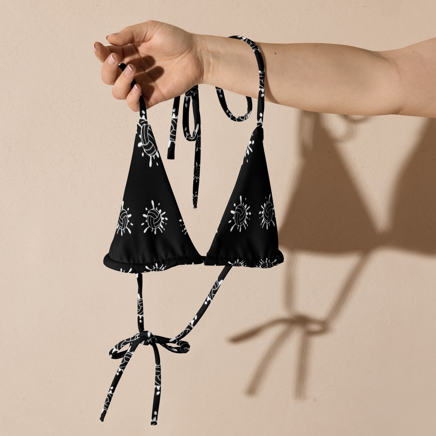 Black & White Women's Bikini Top - Summer Vibes Swimsuit for Women