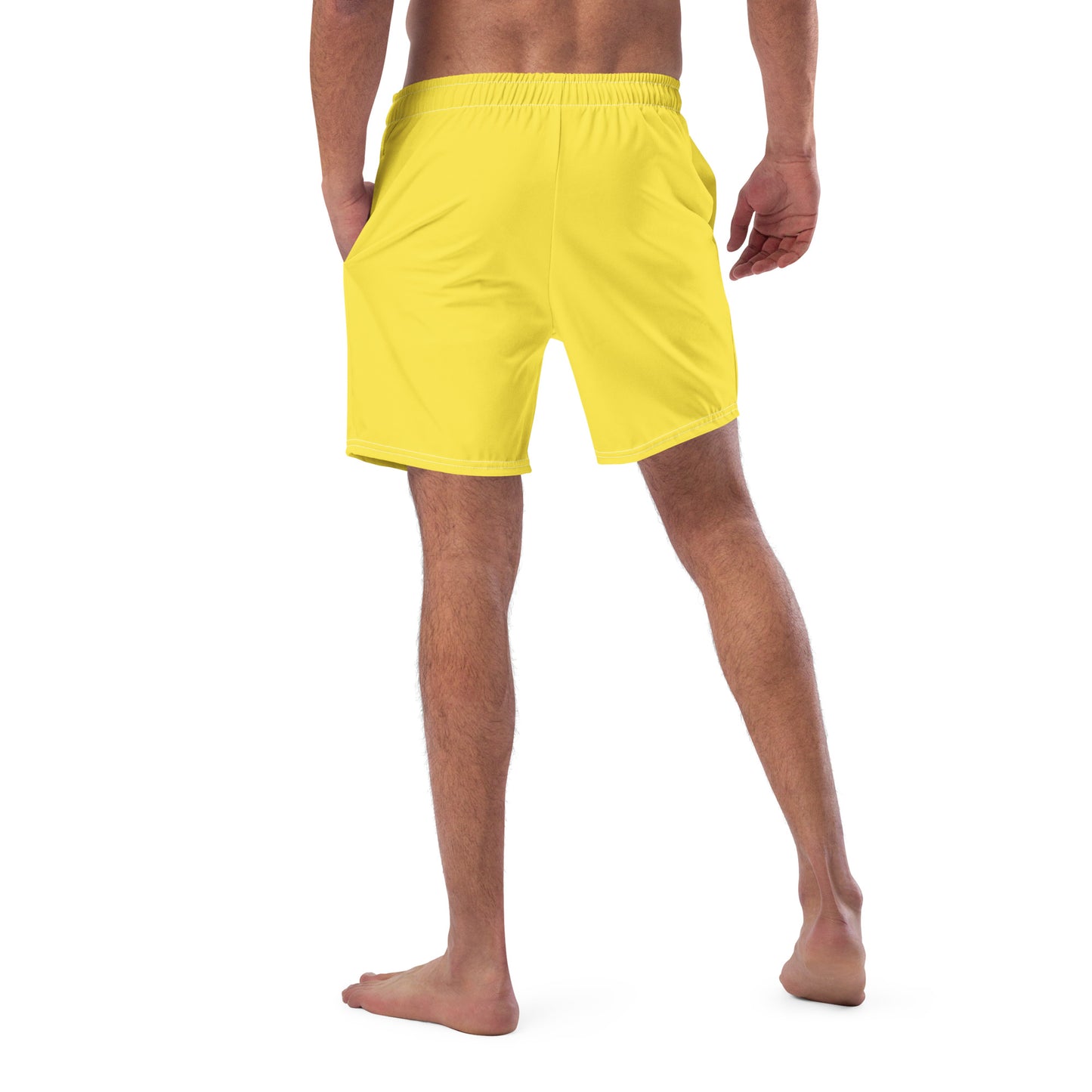 Recycled Swim Trunks - Eco-Friendly Yellow Mens Swim Trunks for Performance -