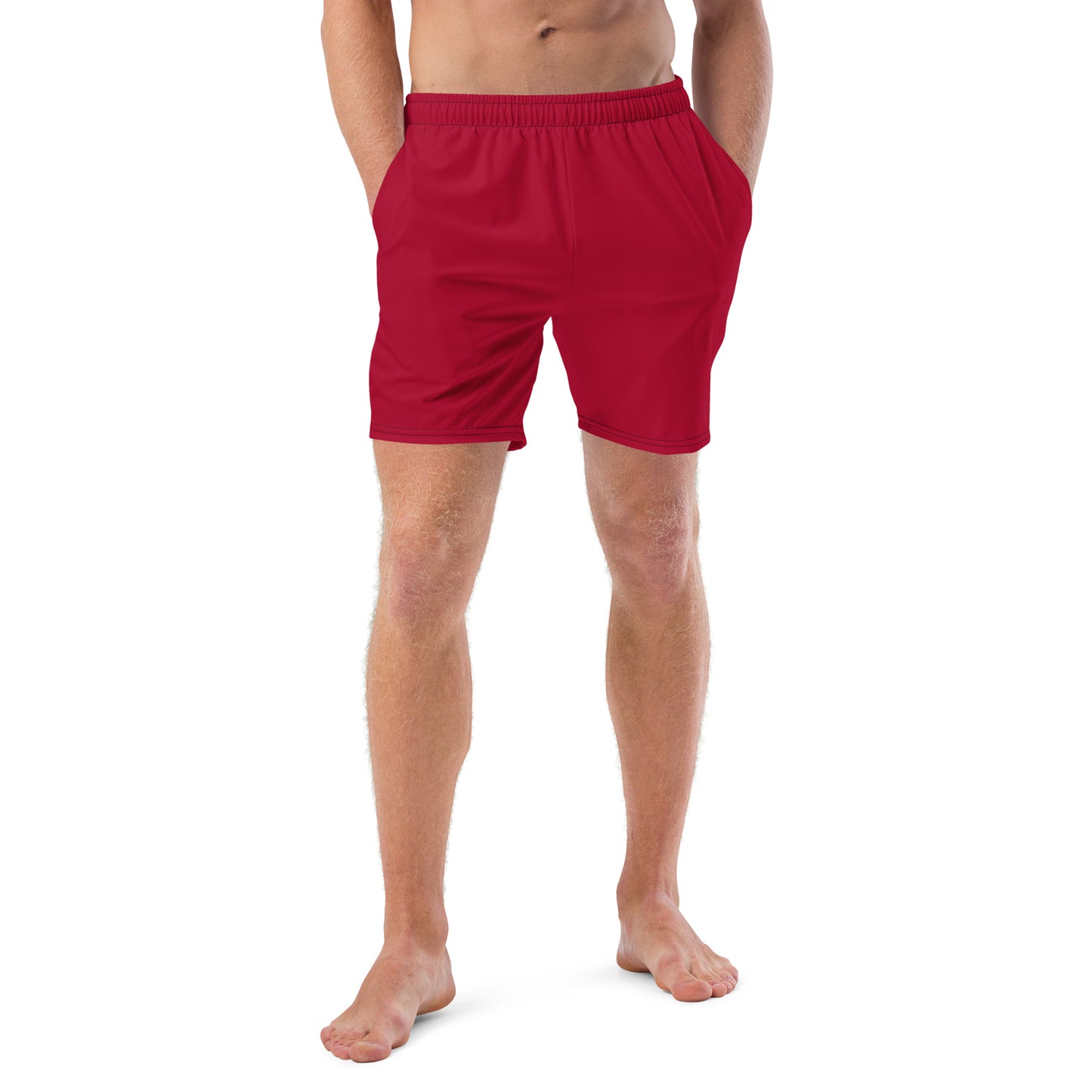 Eco-Friendly Recycled Swim Trunks Red - Sustainable Beachwear