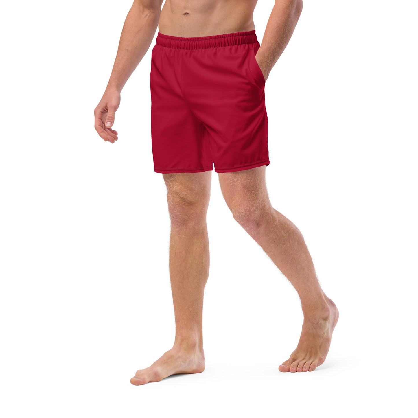 Eco-Friendly Recycled Swim Trunks Red - Sustainable Beachwear