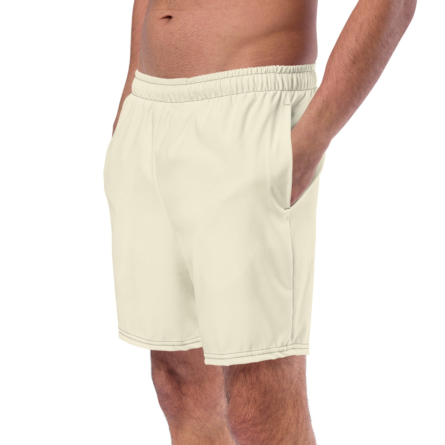 Recycled Swim Trunks Dirty White - Eco-Friendly Performance Swimwear