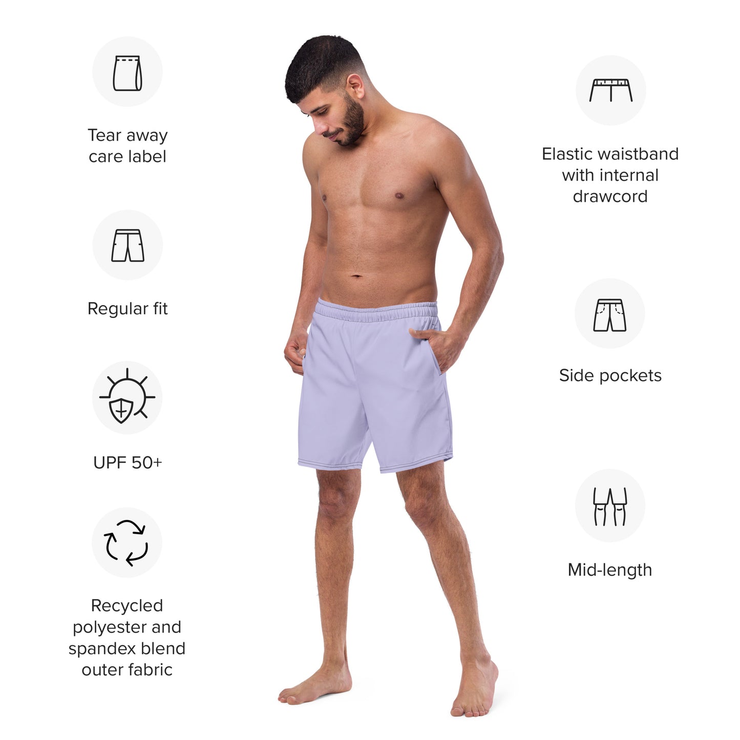 Eco-Friendly Recycled Swim Trunks Lily - Performance Swimwear
