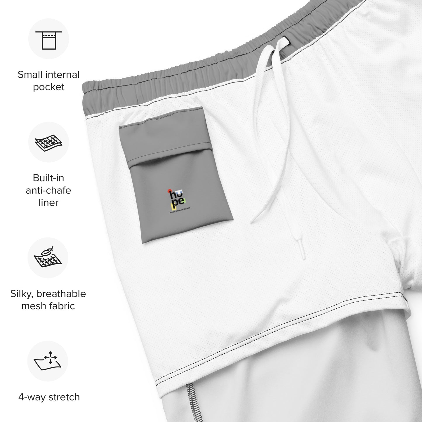 Recycled Swim Trunks Gray - Eco-Friendly Performance Swimwear