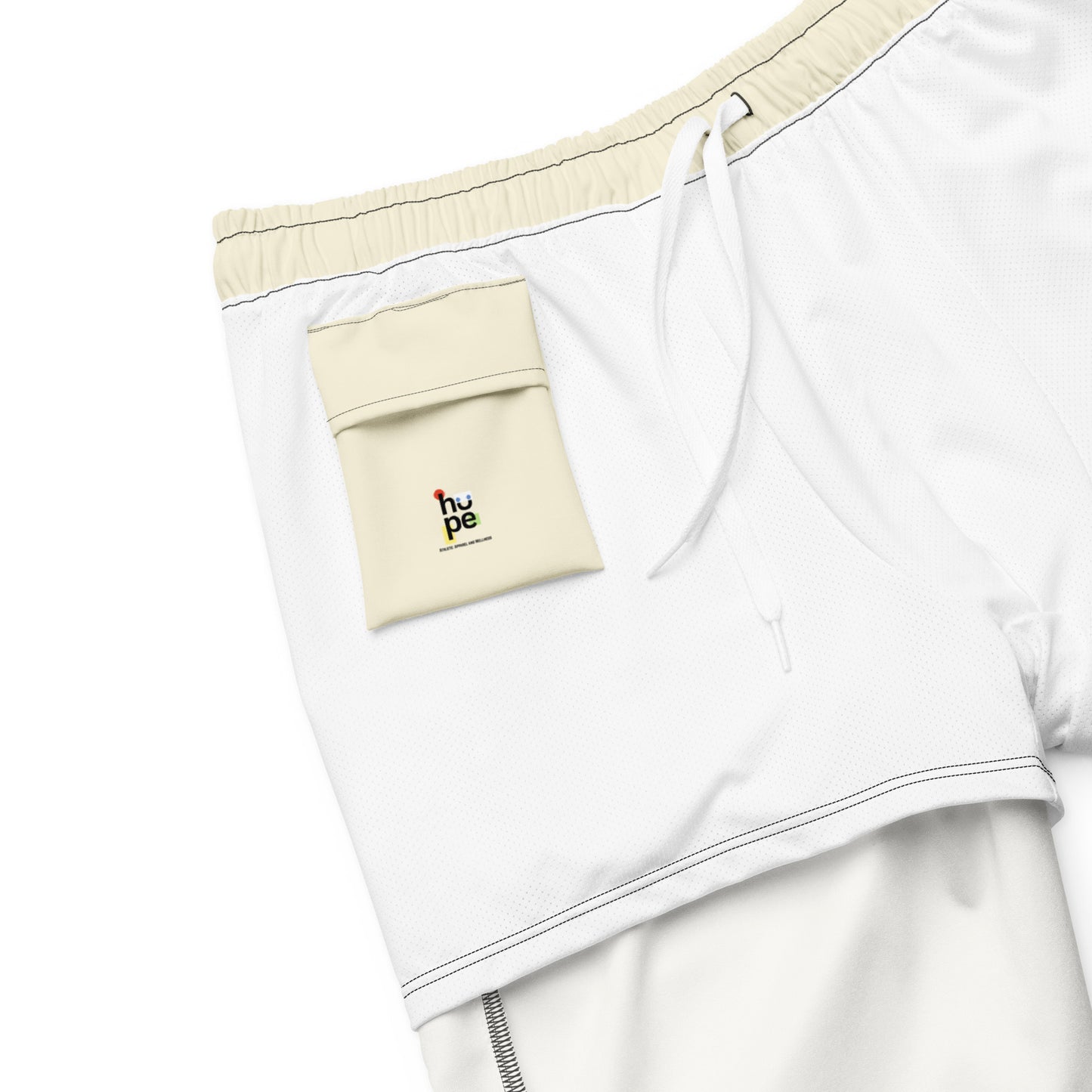 Recycled Swim Trunks Dirty White - Eco-Friendly Performance Swimwear
