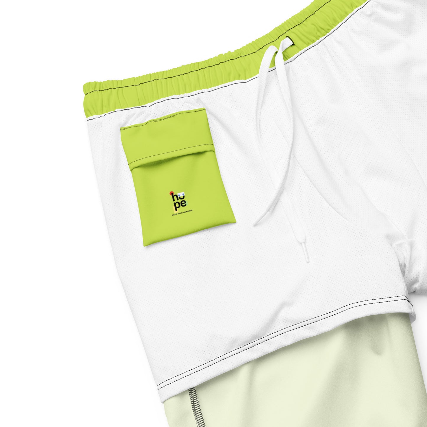 Eco-Friendly Recycled Swim Trunks Lime Green - Performance Swimwear