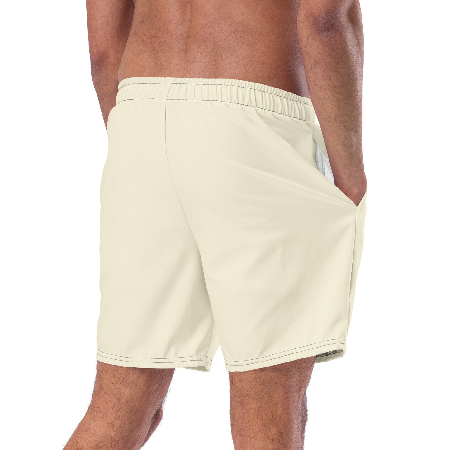 Recycled Swim Trunks Dirty White - Eco-Friendly Performance Swimwear