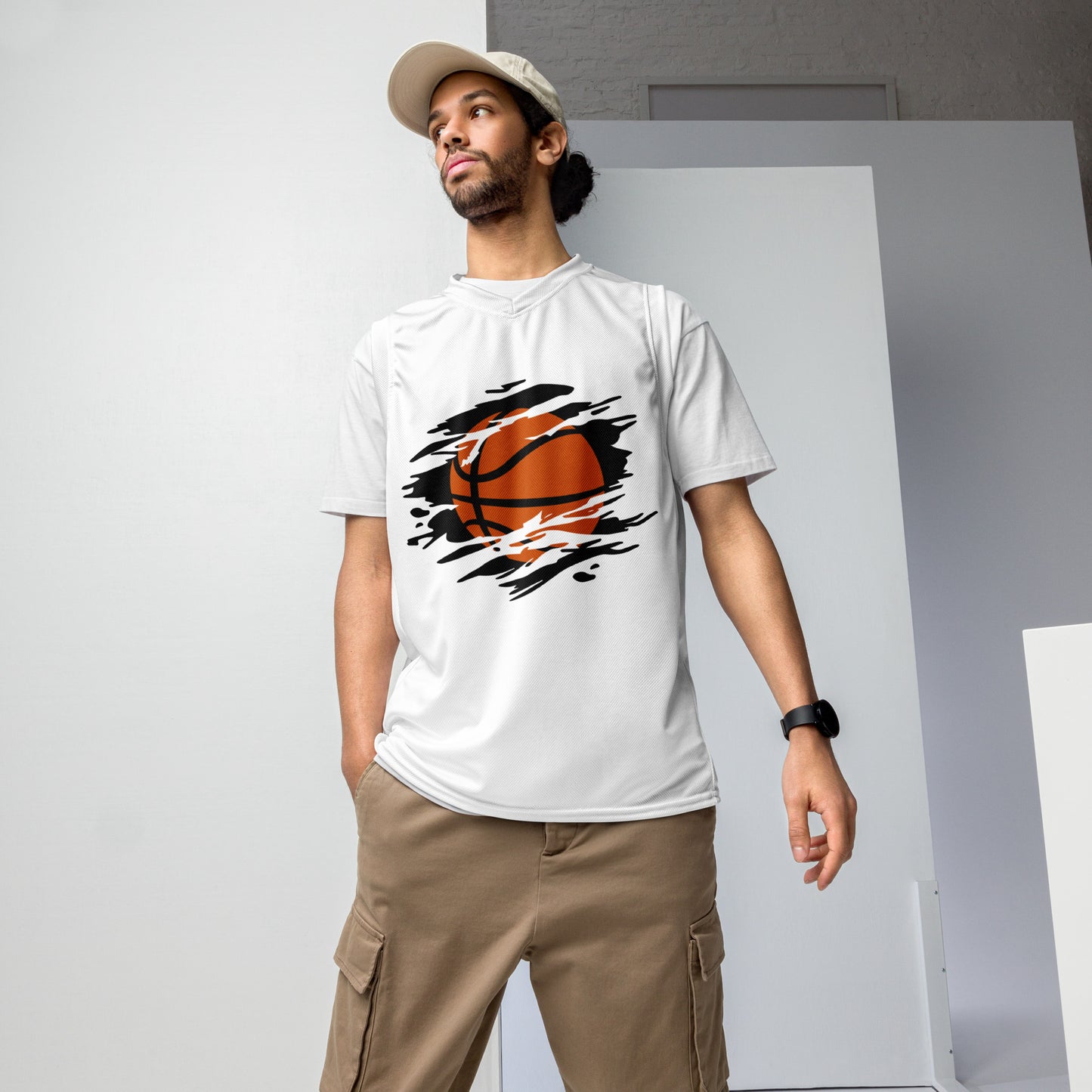Men's Recycled Basketball Jersey - Eco-Friendly Beast Performance Wear -
