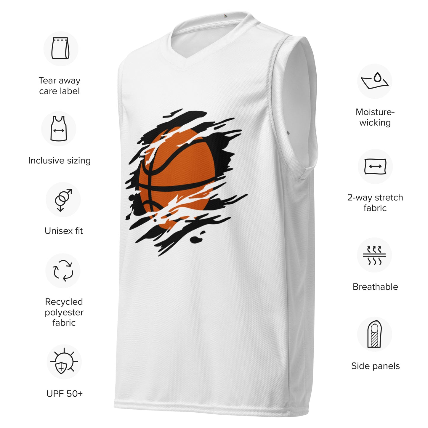Men's Recycled Basketball Jersey - Eco-Friendly Beast Performance Wear -