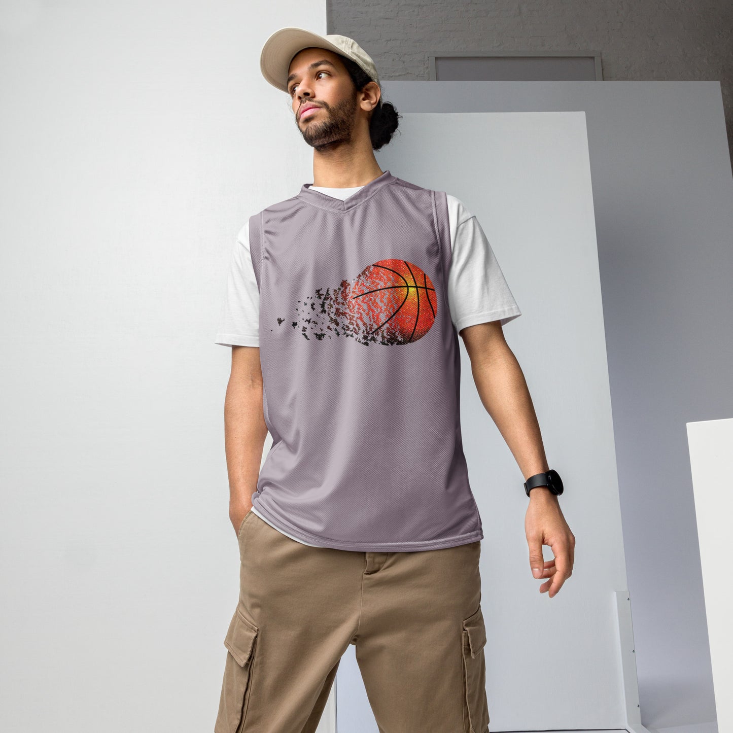 Men's Recycled Basketball Jersey - Fearless & Eco-Friendly Performance -