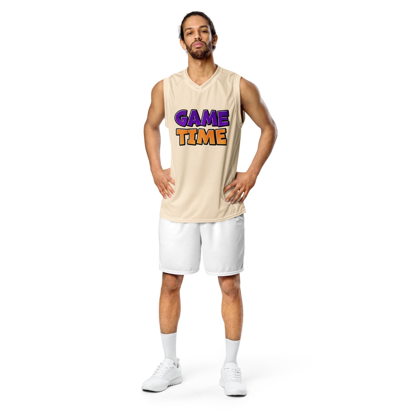 Men's Recycled Basketball Jersey - Game Time for Eco-Friendly Athletes -