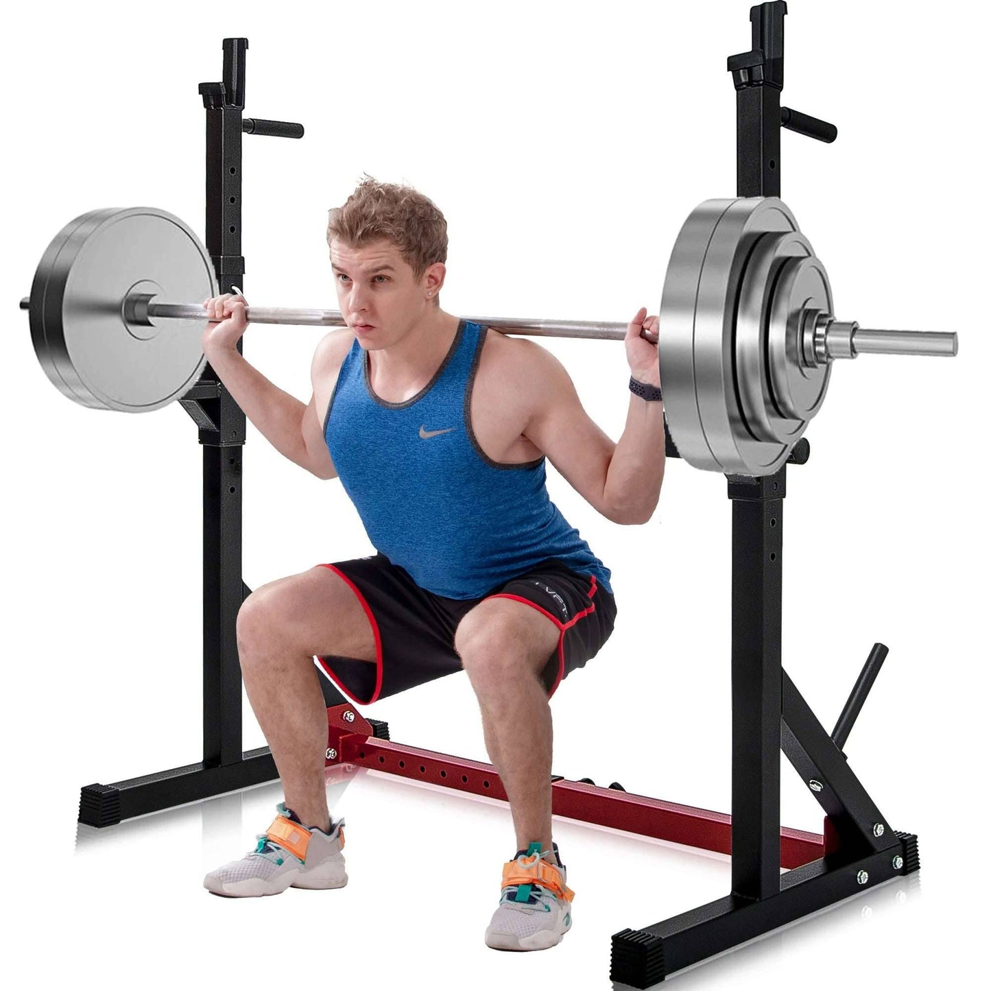 Adjustable Weight Lifting Bench with Barbell Stand - 550lb Capacity for Home Gym Fitness -
