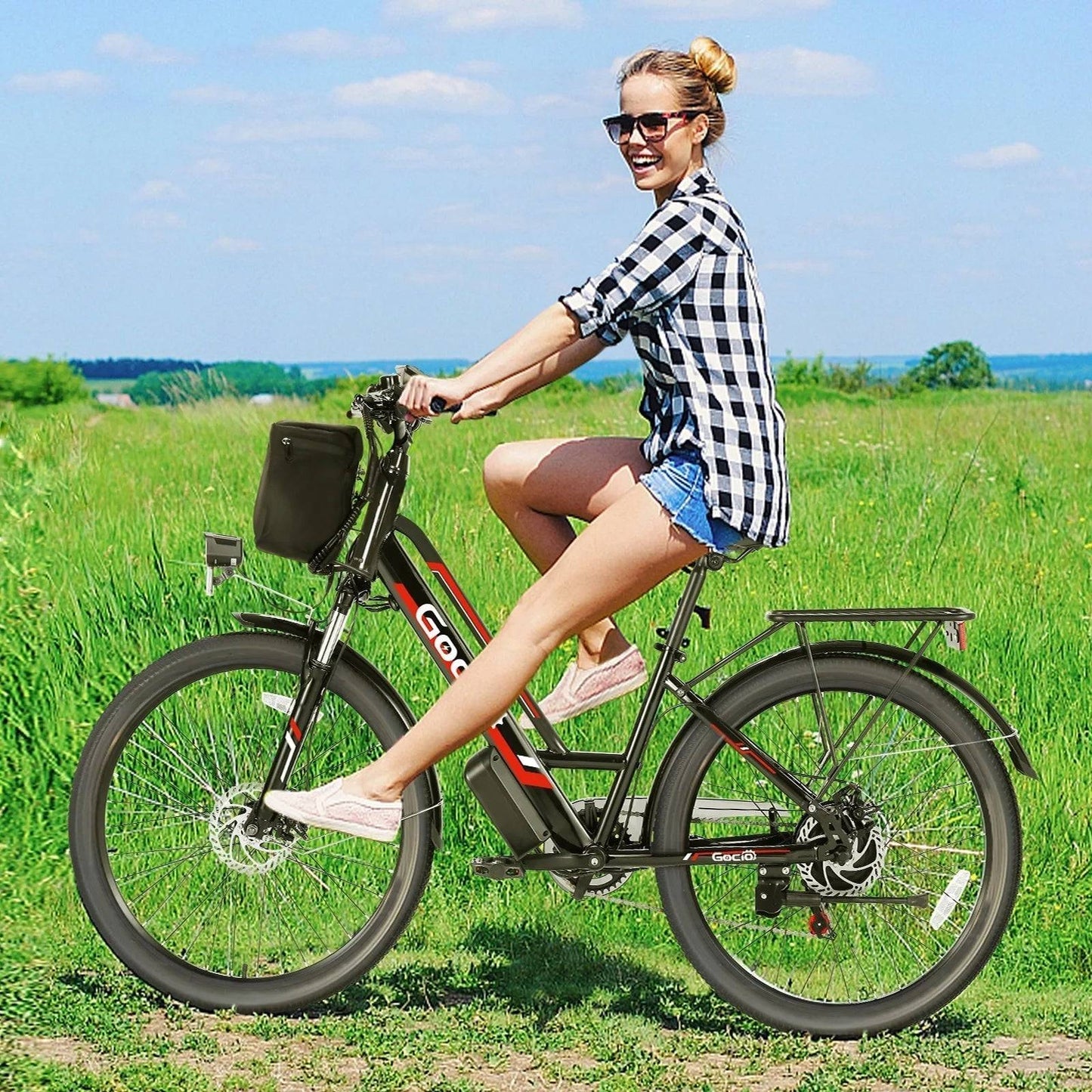 Electric Bike for Adults - 48V Electric Bicycle, 19.8Mph Cruiser Ebike -
