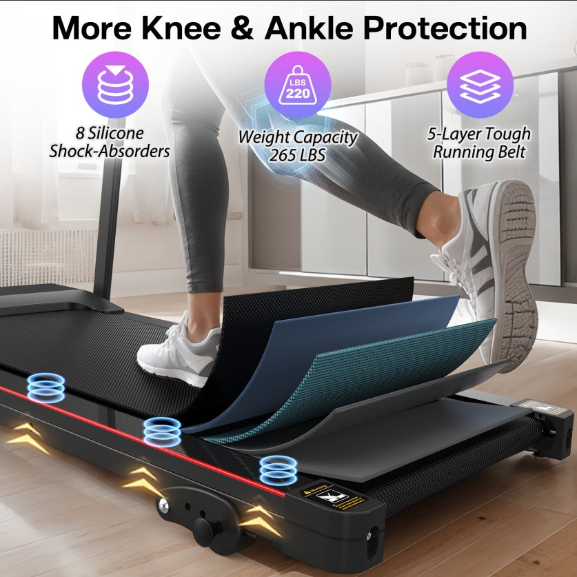 Foldable Treadmill with 2.5HP Motor, 12 Programs & 3-Level Incline