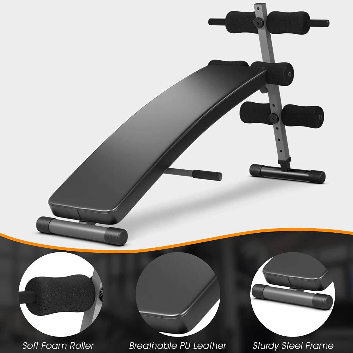 Sit Up Bench Adjustable for Home Workouts - Essential Fitness Equipment for Strength Training with Adjustable Sit Up Bench -