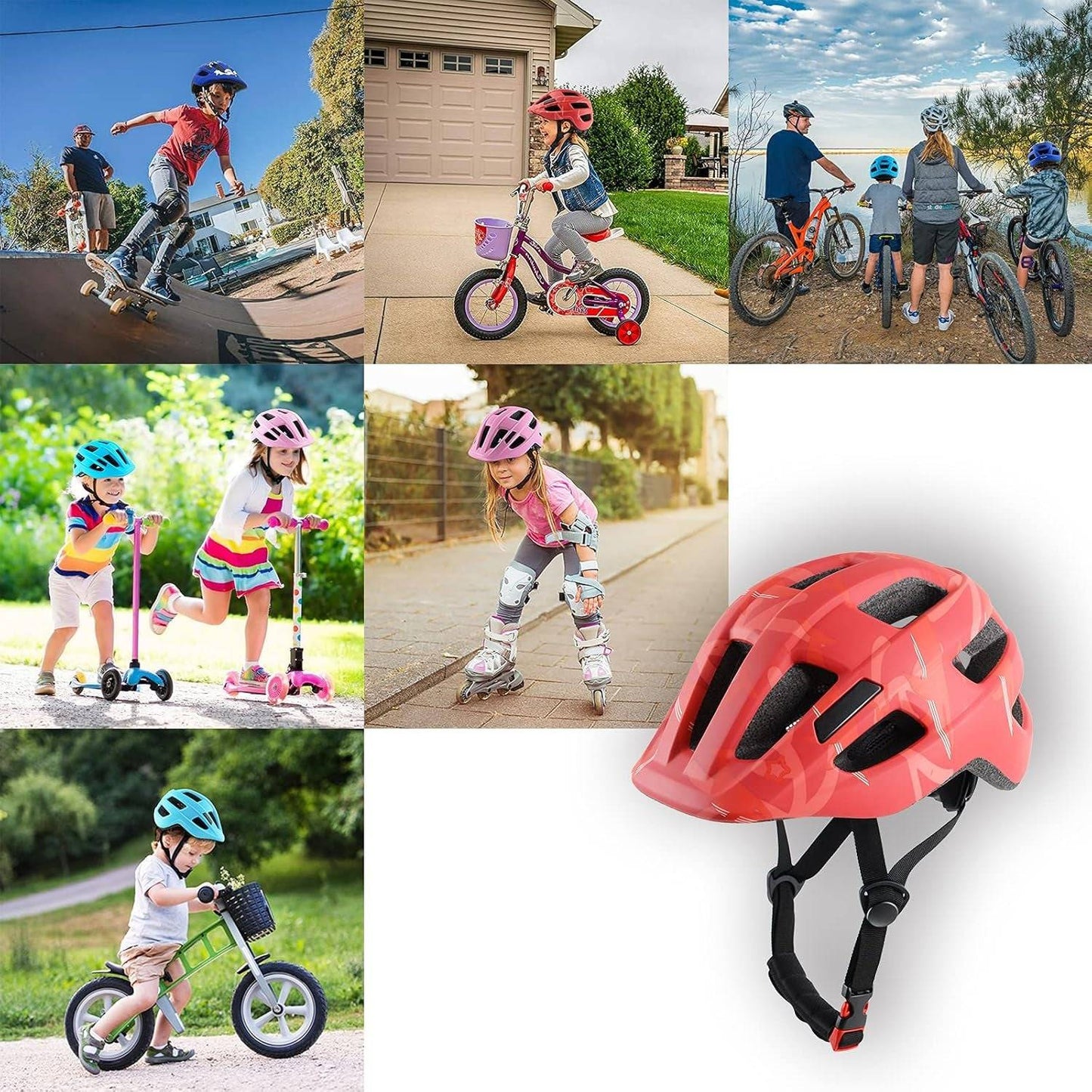 Kids Bike Helmet for Ages 1-8 Years, Adjustable Toddler Boys and Girls Helmets, Lightweight Child Infant Bicycle Cycling -