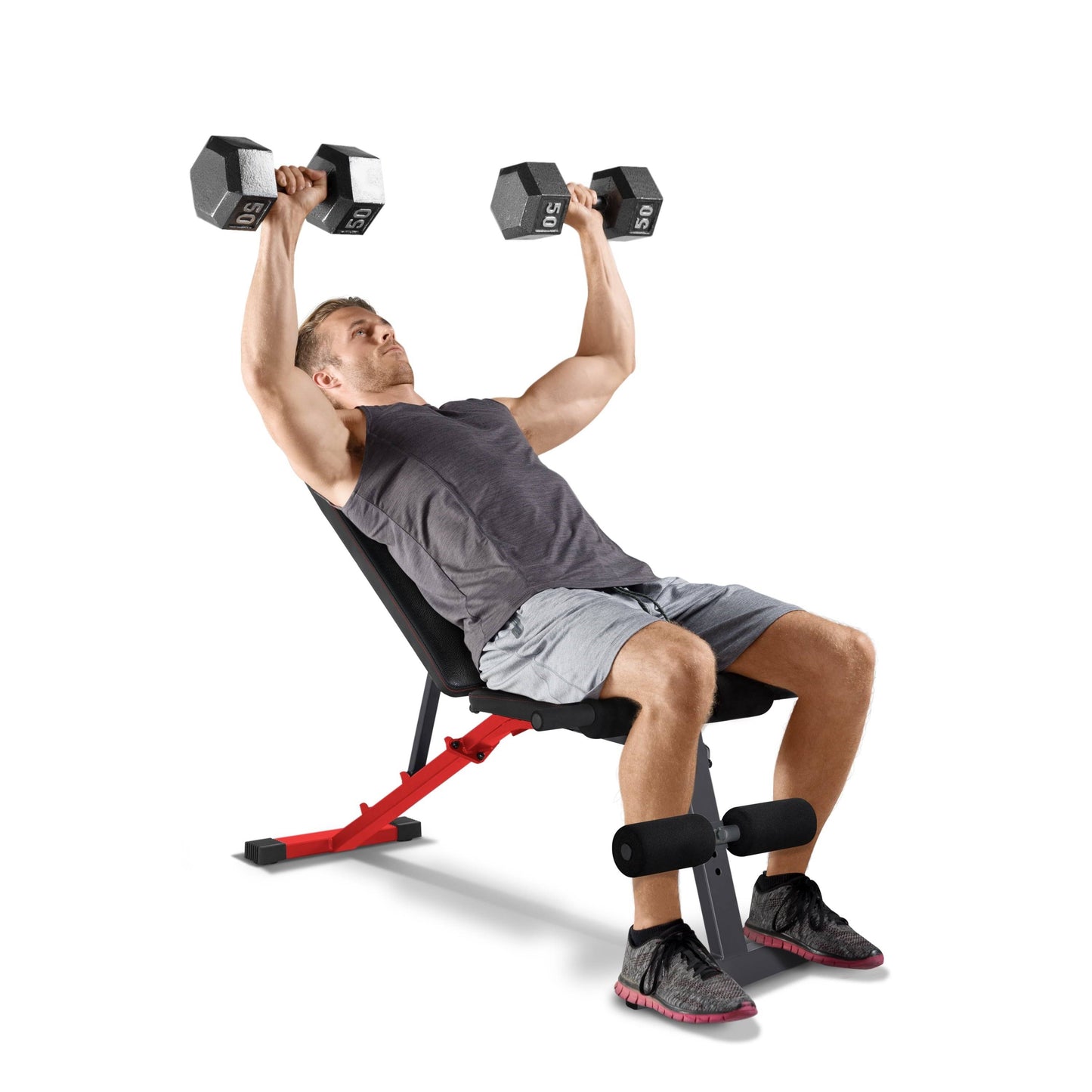 Strength Adjustable Weight Bench - 600 lb Capacity, Red -