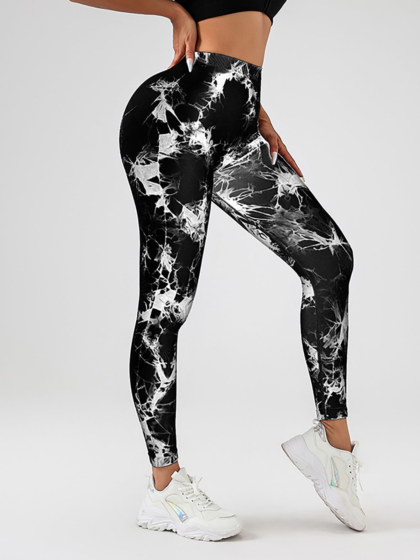 3 Pack Women's Scrunch Workout Leggings - High Waisted Butt Lifting Tie-Dye Leggings