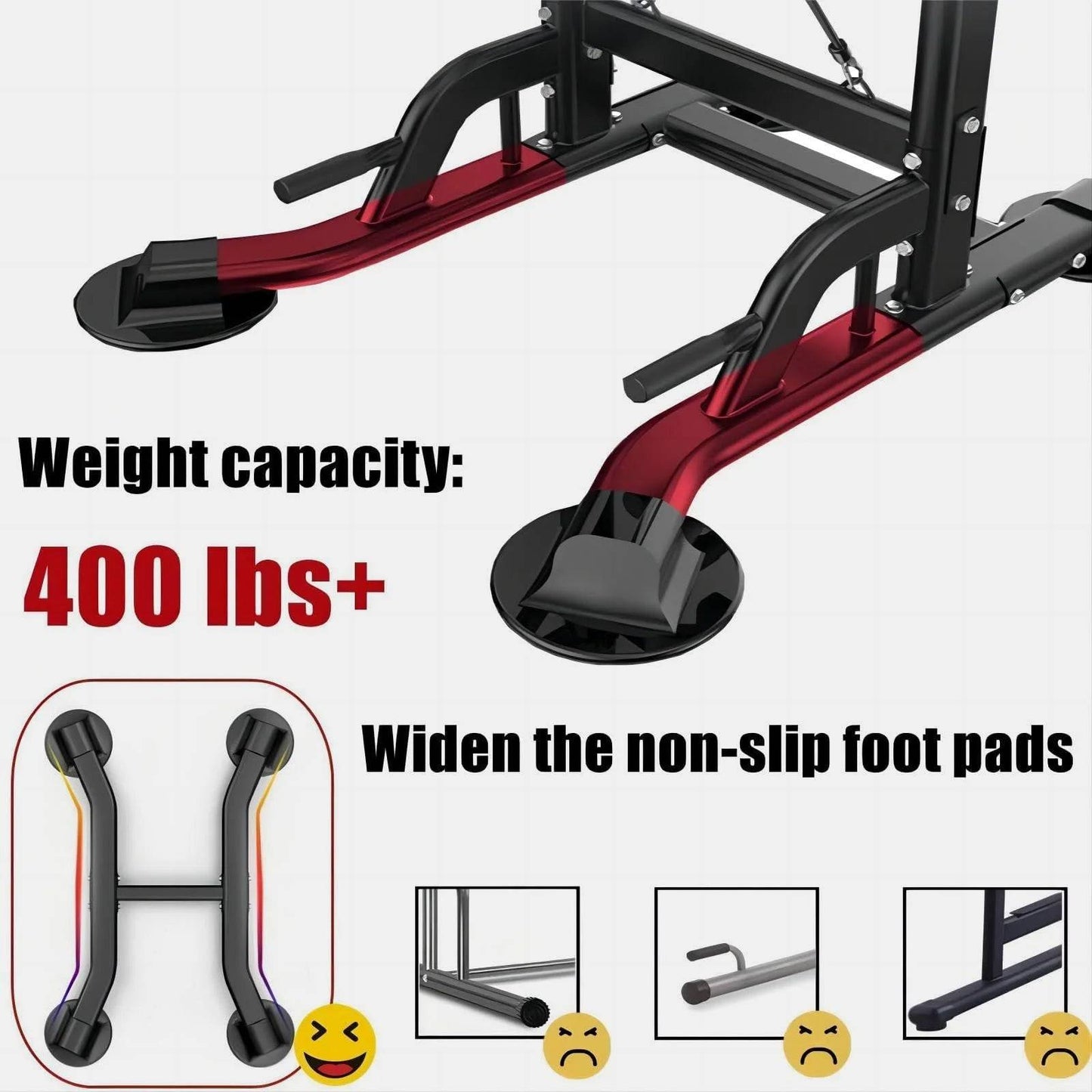 Power Tower for Home Gym - Dip Station and Pull-Up Bar Fitness Equipment -