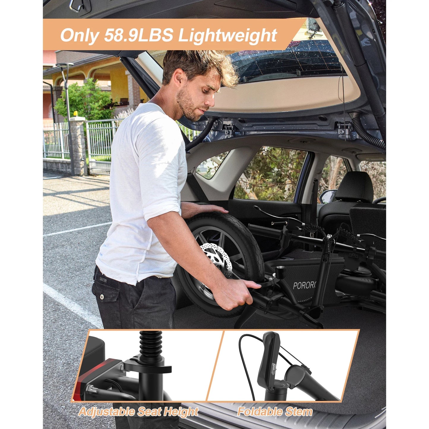 Electric Scooter for Adults, Max 25 Miles Range, with 14" Tires, 500W, 22MPH, Black