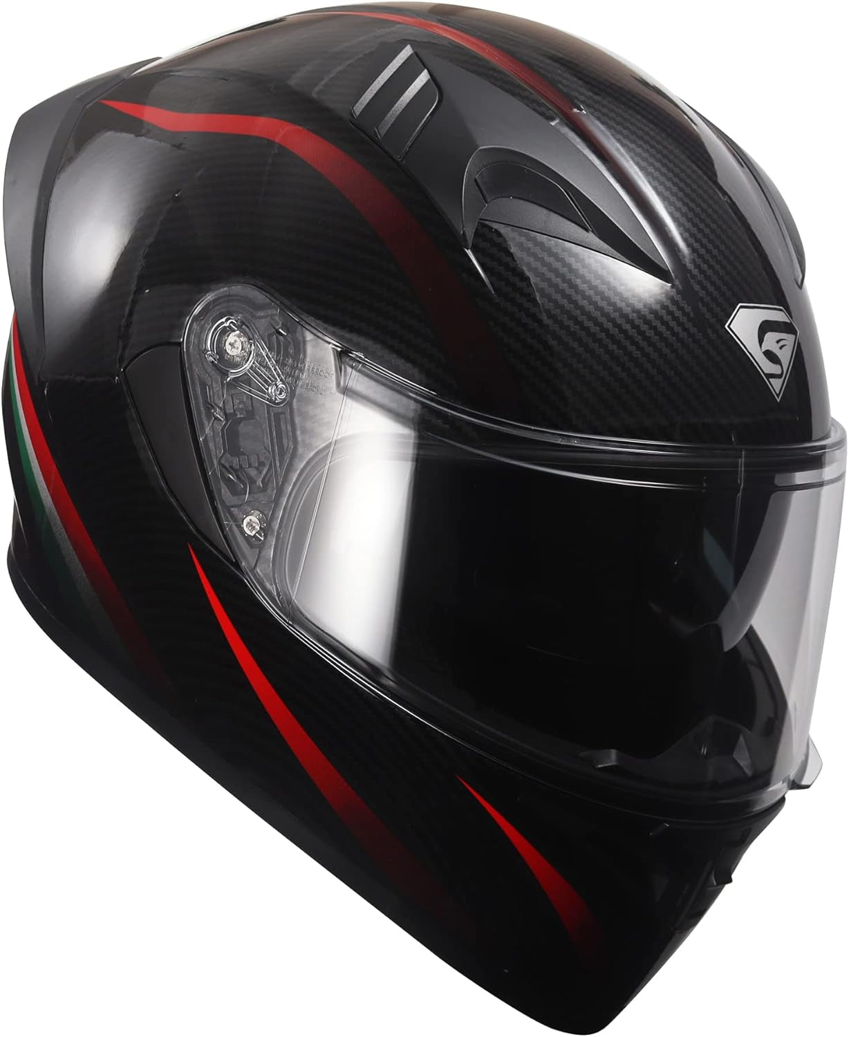 Full Face Motorcycle Helmet with Internal Tinted Visor & DOT Approved for Moped ATV Cruiser Scooter (Matt Red, Large)