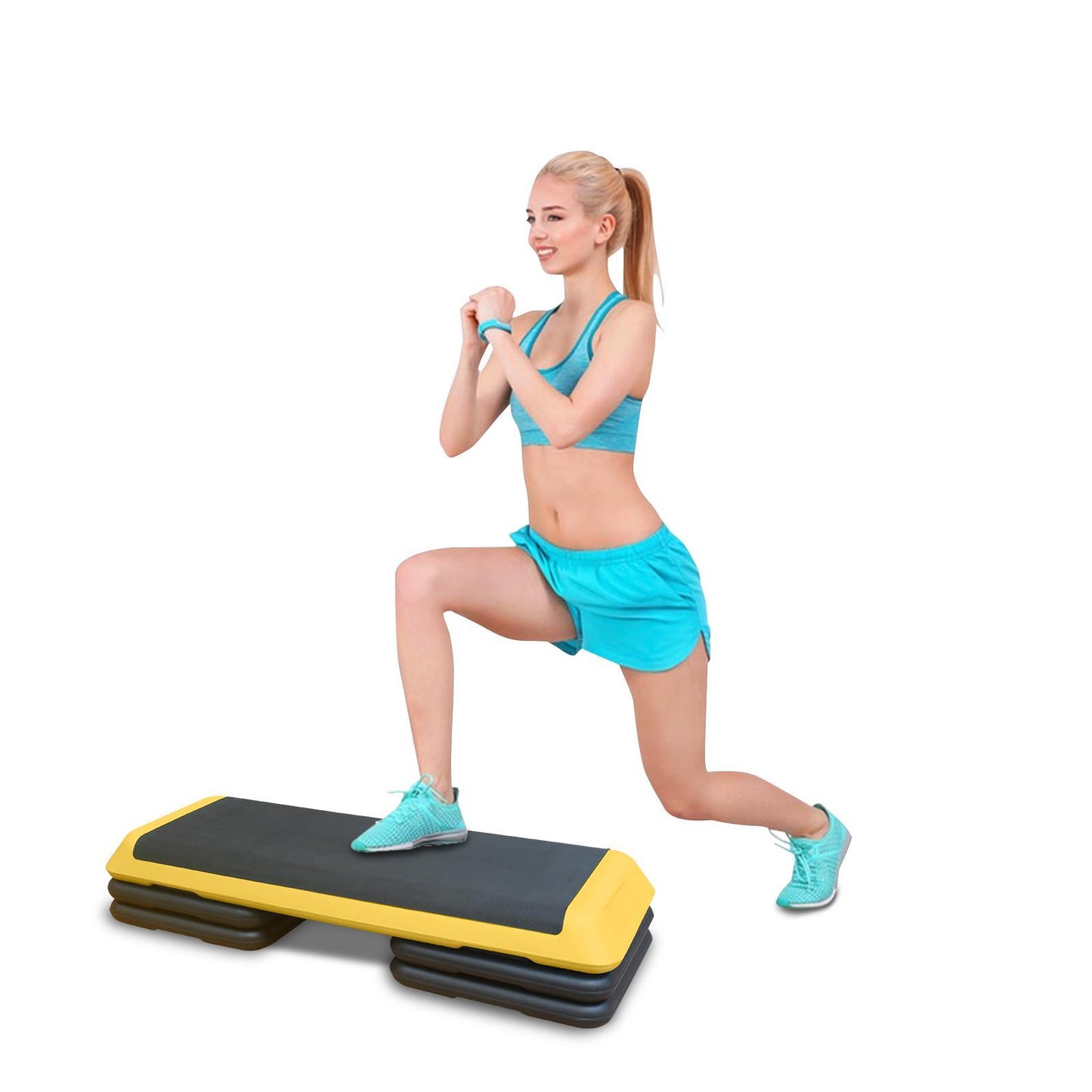 Adjustable Aerobic Stepper for Fitness Training - 4 Level Step Platform