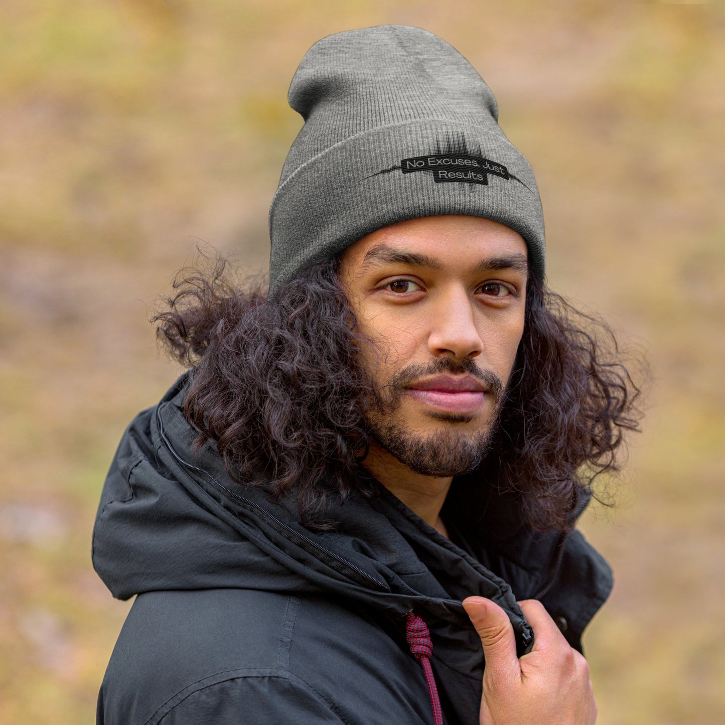 Unisex Cuffed Beanie- No Excuses Just Results -