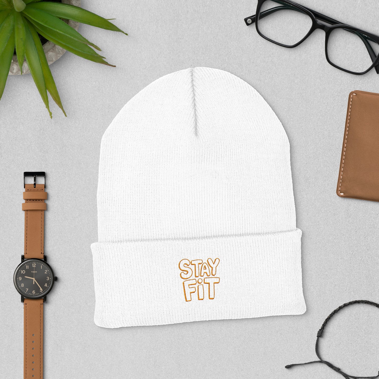 Unisex Cuffed Beanie- Stay Fit -