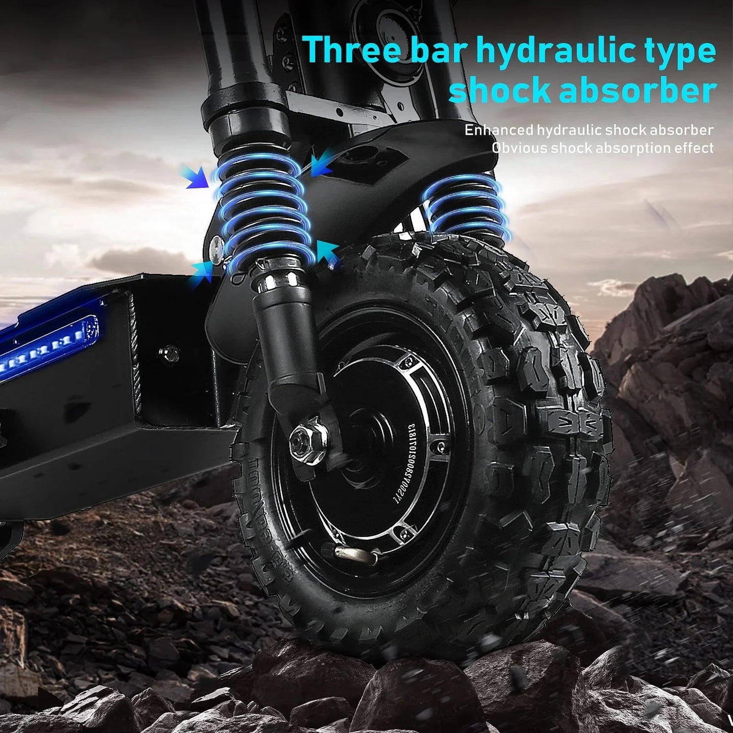 Electric Scooter, Folding Scooter, Dual Motor 60V27AH Battery, Dual Disc Hydraulic Oil Brake, Dual Shock Absorption, with Seat