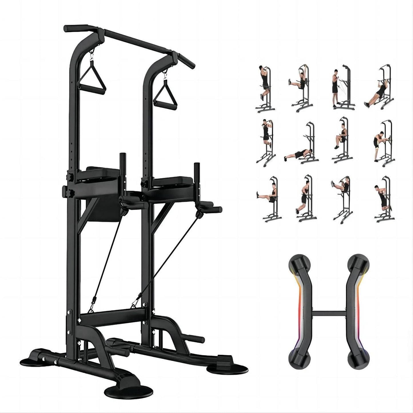 Power Tower for Home Gym - Dip Station and Pull-Up Bar Fitness Equipment -