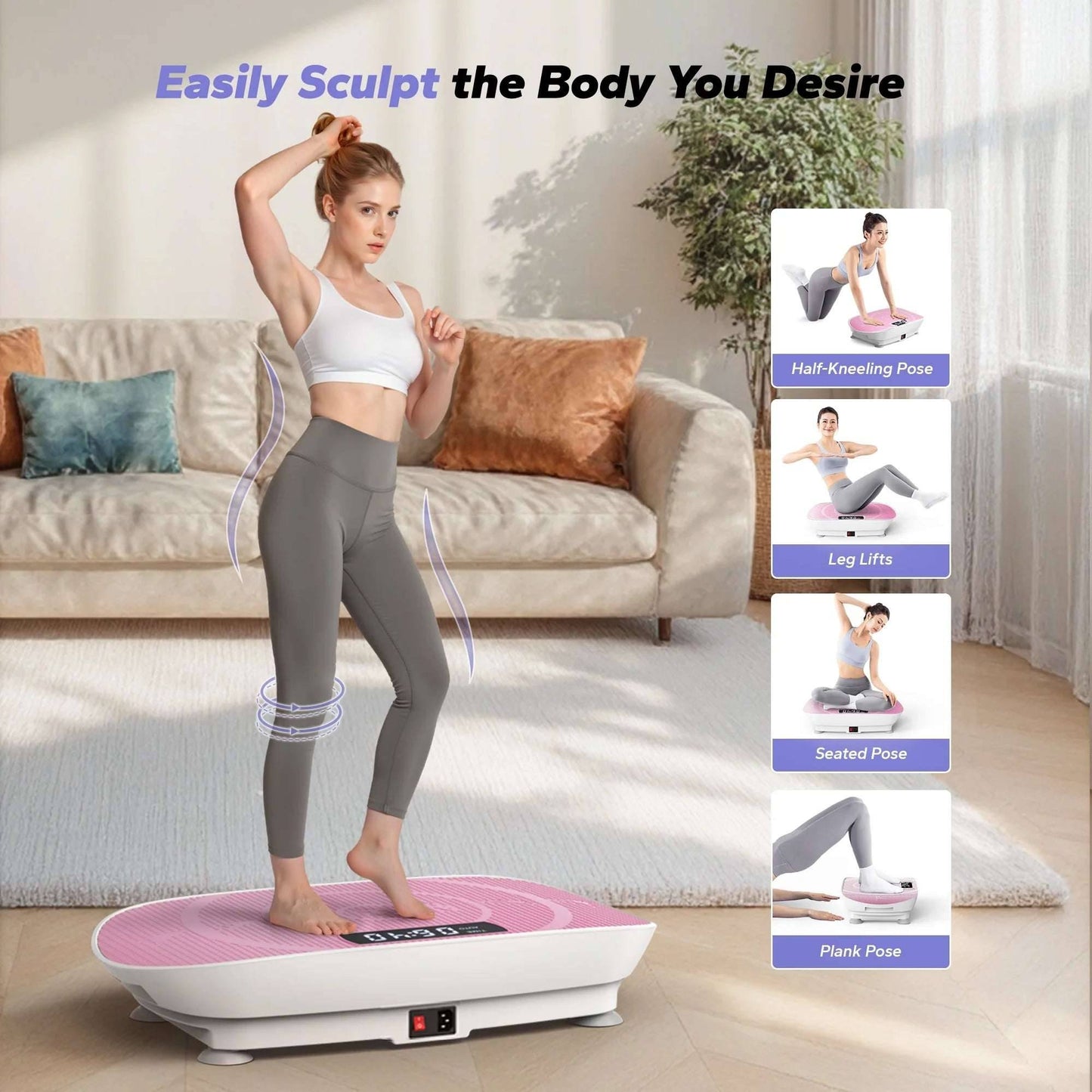 Vibrating Muscle Toner Machine with 300Lbs Capacity for Effective Toning -