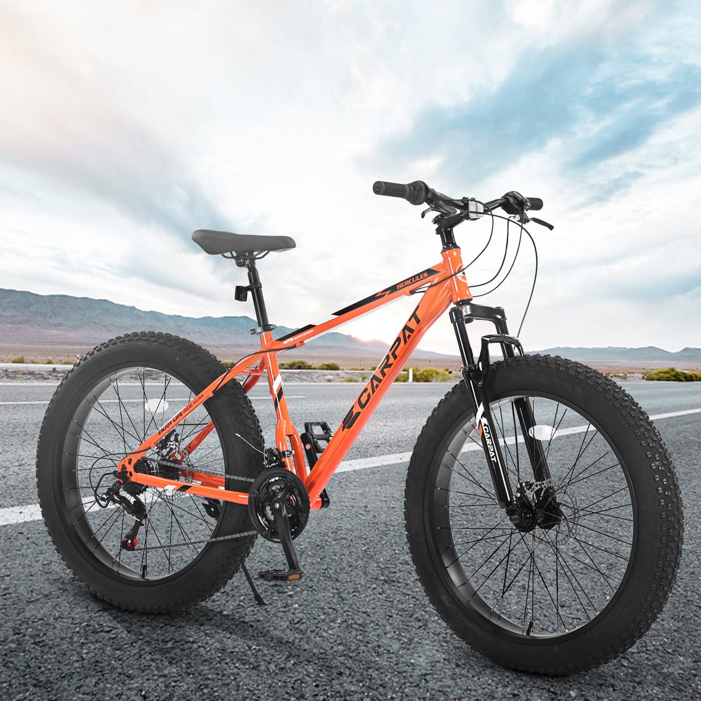 26" Fat Tire Mountain Bike - 21-Speed Shimano, Dual Disc