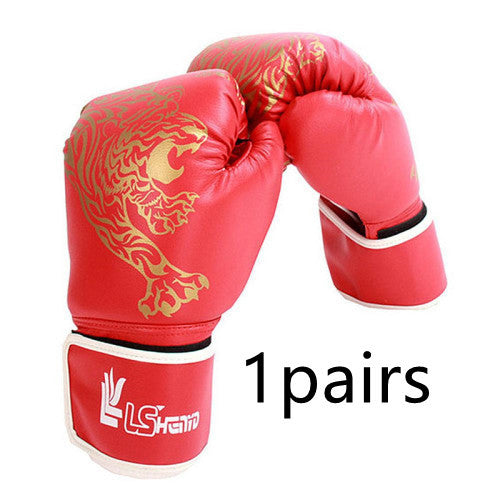 Flame Tiger Design Boxing Training Gloves